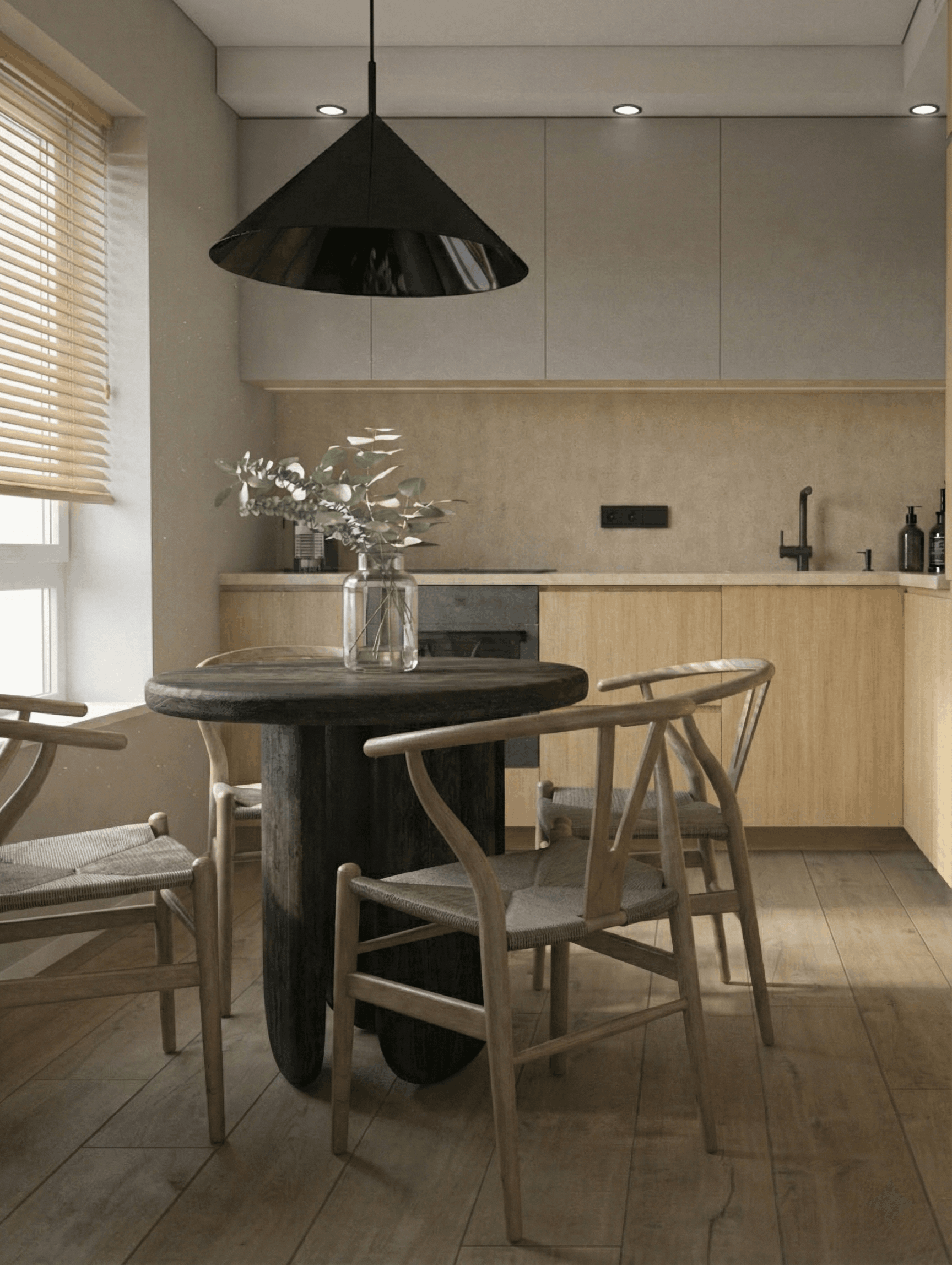 Virtuvės interjero vizualizacija - studentų darbas 1