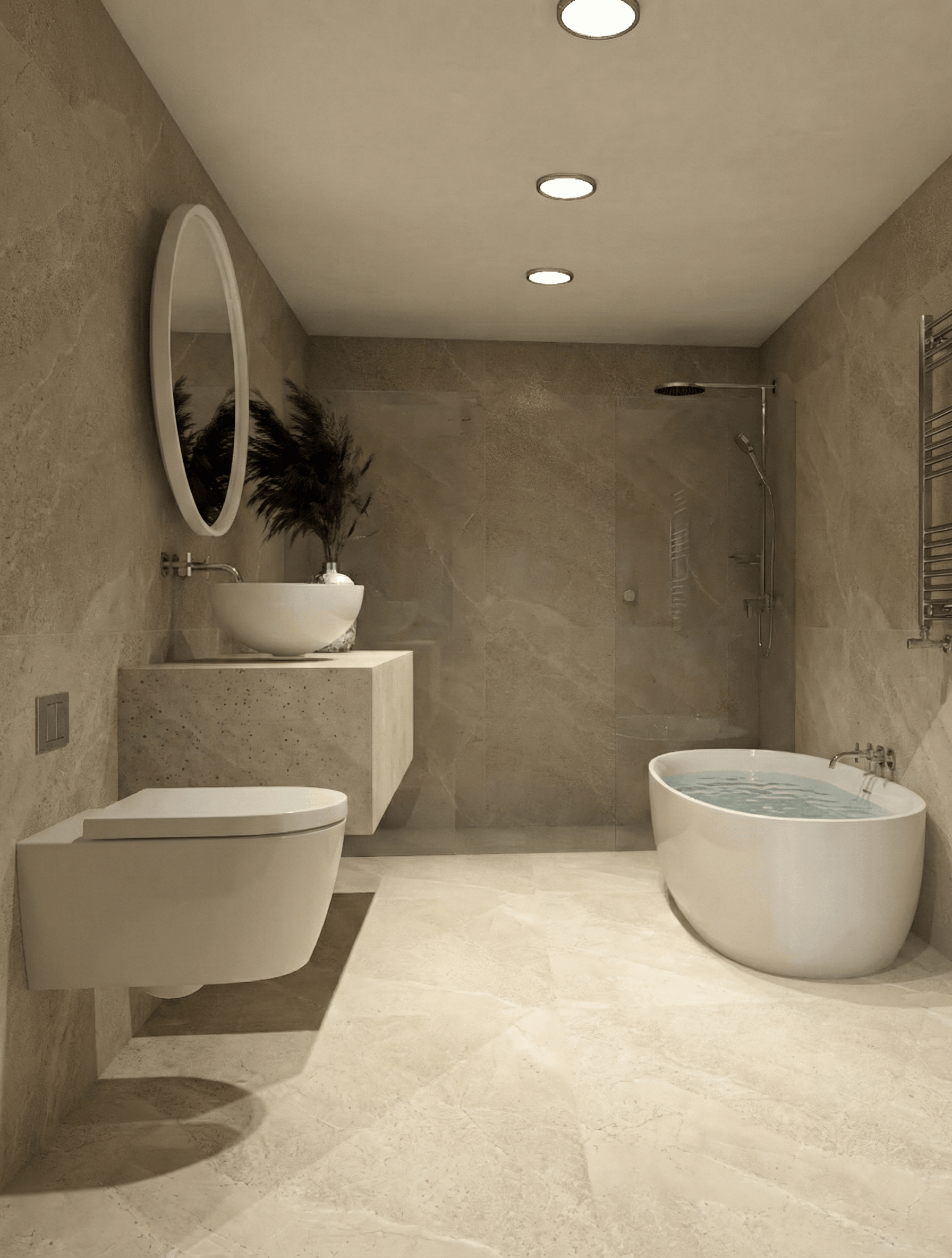 Vonios kambario interjero vizualizacija - studentų darbas 12