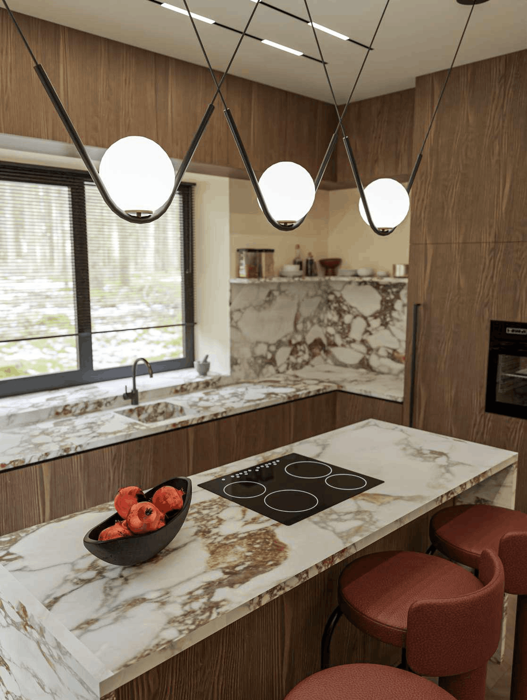 Virtuvės interjero dizaino projektas - studentų darbas 3