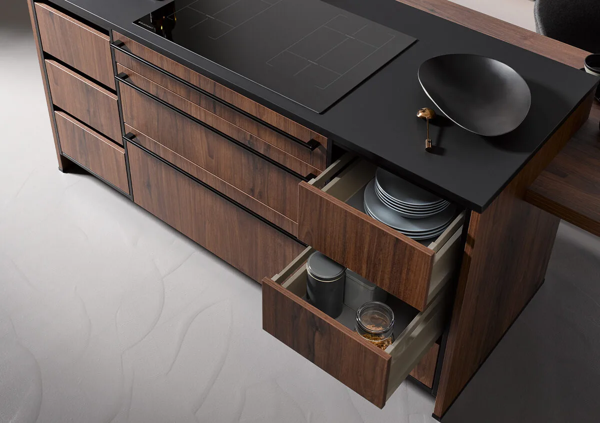 INHAUS Bali Nussbaum - funkcionalūs virtuvės baldai