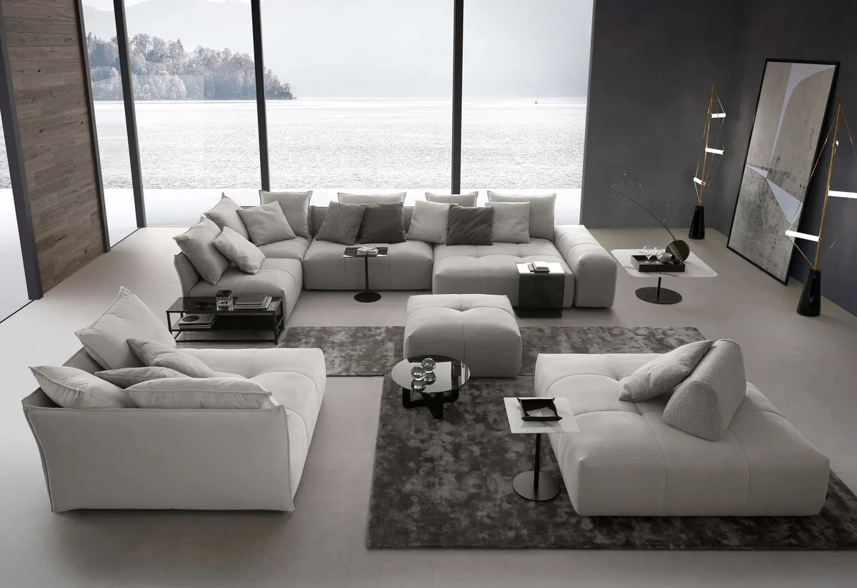 Unminimal modulinė sofa - neutralių spalvų interjeras