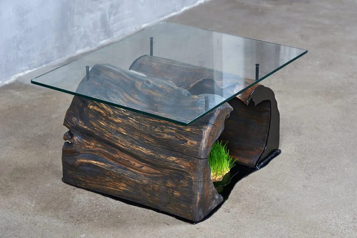 Wood for mood - rankų darbo ąžuolo kavos staliukas